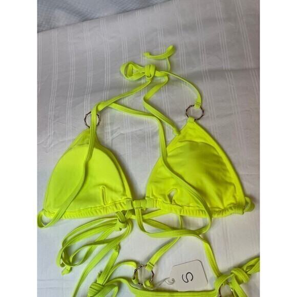 Neon Yellow One Piece Strappy‎ Swimsuit Bikini size Small RefM022 - Picture 9 of 9